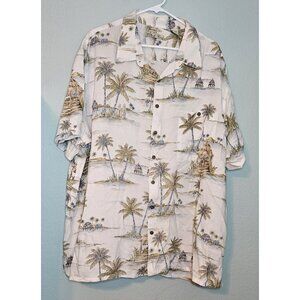 Batik‎ Bay Mens Hawaiian Shirt Size 3XL Palm Trees & Beach Scenes Rayon
